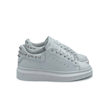 Sneakers borchiate bianche con puntini - FLAG STORE